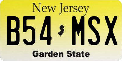 NJ license plate B54MSX