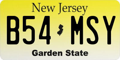 NJ license plate B54MSY