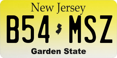 NJ license plate B54MSZ