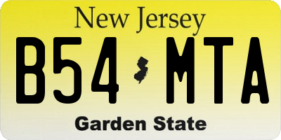 NJ license plate B54MTA
