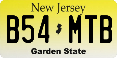 NJ license plate B54MTB