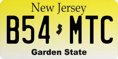 NJ license plate B54MTC