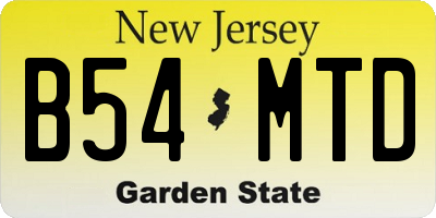 NJ license plate B54MTD