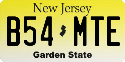 NJ license plate B54MTE
