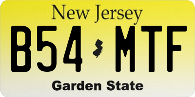 NJ license plate B54MTF