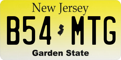 NJ license plate B54MTG