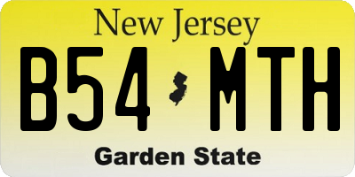 NJ license plate B54MTH
