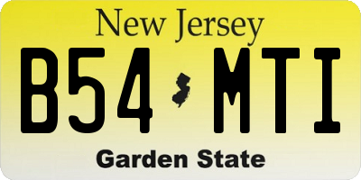 NJ license plate B54MTI