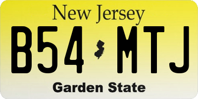 NJ license plate B54MTJ