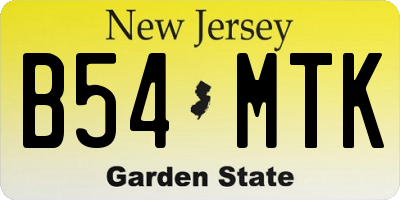 NJ license plate B54MTK