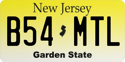 NJ license plate B54MTL
