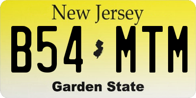 NJ license plate B54MTM