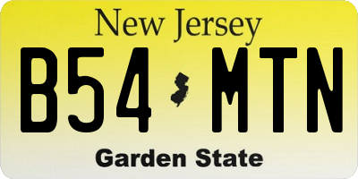 NJ license plate B54MTN