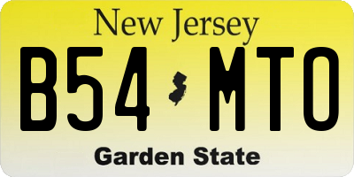 NJ license plate B54MTO