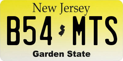 NJ license plate B54MTS