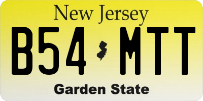 NJ license plate B54MTT