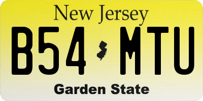 NJ license plate B54MTU