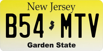 NJ license plate B54MTV