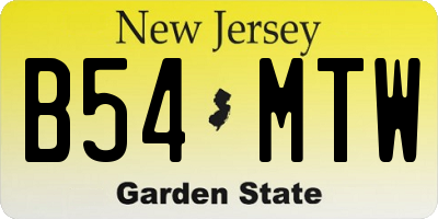NJ license plate B54MTW