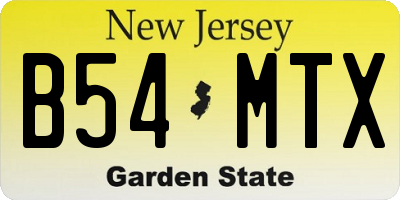 NJ license plate B54MTX