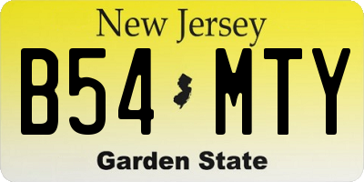 NJ license plate B54MTY
