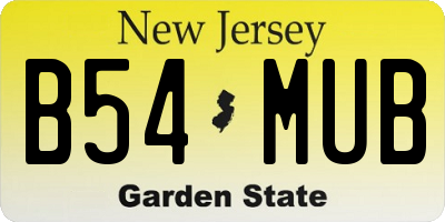 NJ license plate B54MUB