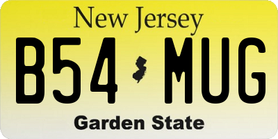 NJ license plate B54MUG