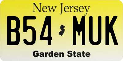 NJ license plate B54MUK