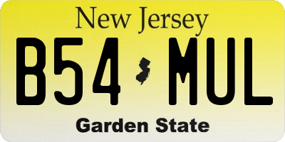 NJ license plate B54MUL