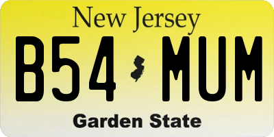 NJ license plate B54MUM