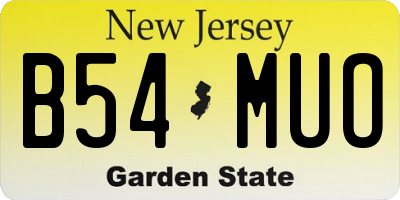 NJ license plate B54MUO