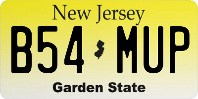 NJ license plate B54MUP