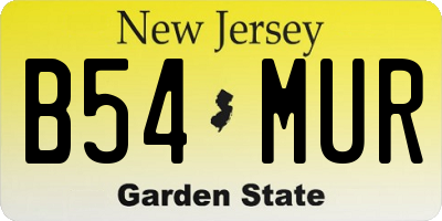 NJ license plate B54MUR