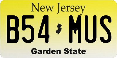 NJ license plate B54MUS