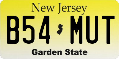 NJ license plate B54MUT