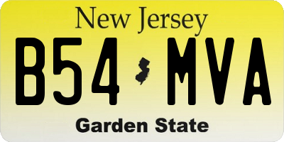 NJ license plate B54MVA