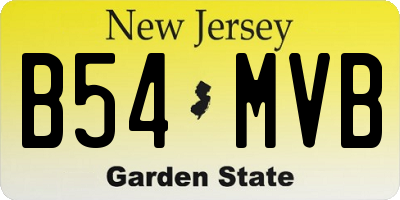 NJ license plate B54MVB
