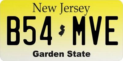 NJ license plate B54MVE