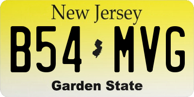 NJ license plate B54MVG