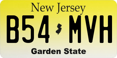 NJ license plate B54MVH