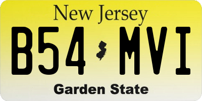 NJ license plate B54MVI