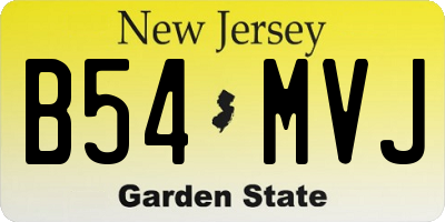 NJ license plate B54MVJ