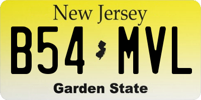 NJ license plate B54MVL