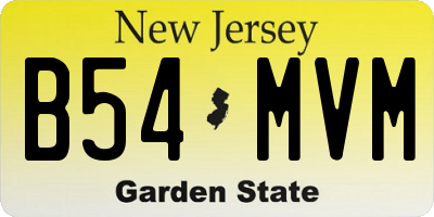 NJ license plate B54MVM