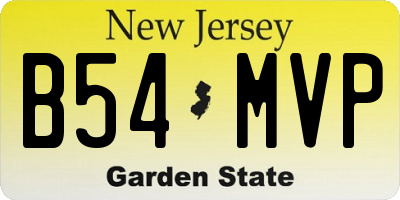 NJ license plate B54MVP
