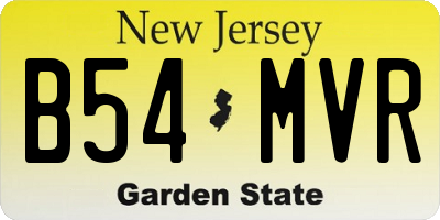 NJ license plate B54MVR
