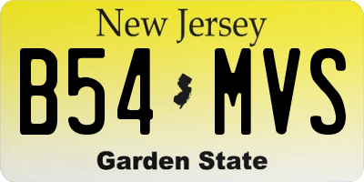 NJ license plate B54MVS