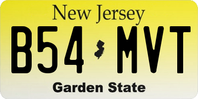 NJ license plate B54MVT