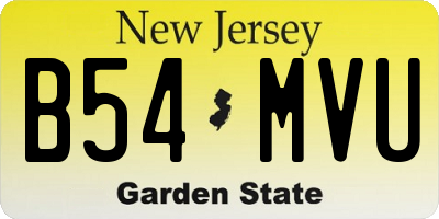 NJ license plate B54MVU