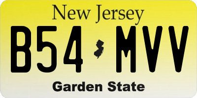 NJ license plate B54MVV
